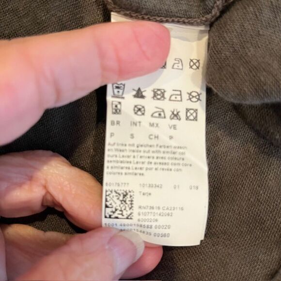 Boss Orange Linen Knit Cardigan Button Up Taupe Slub Fit Open Seam Size Small - Picture 6 of 11